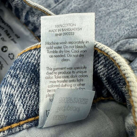 PacSun Button Fy High Rise Straight Raw hem Women's size 26 Blue Denim Jeans - Picture 4 of 5